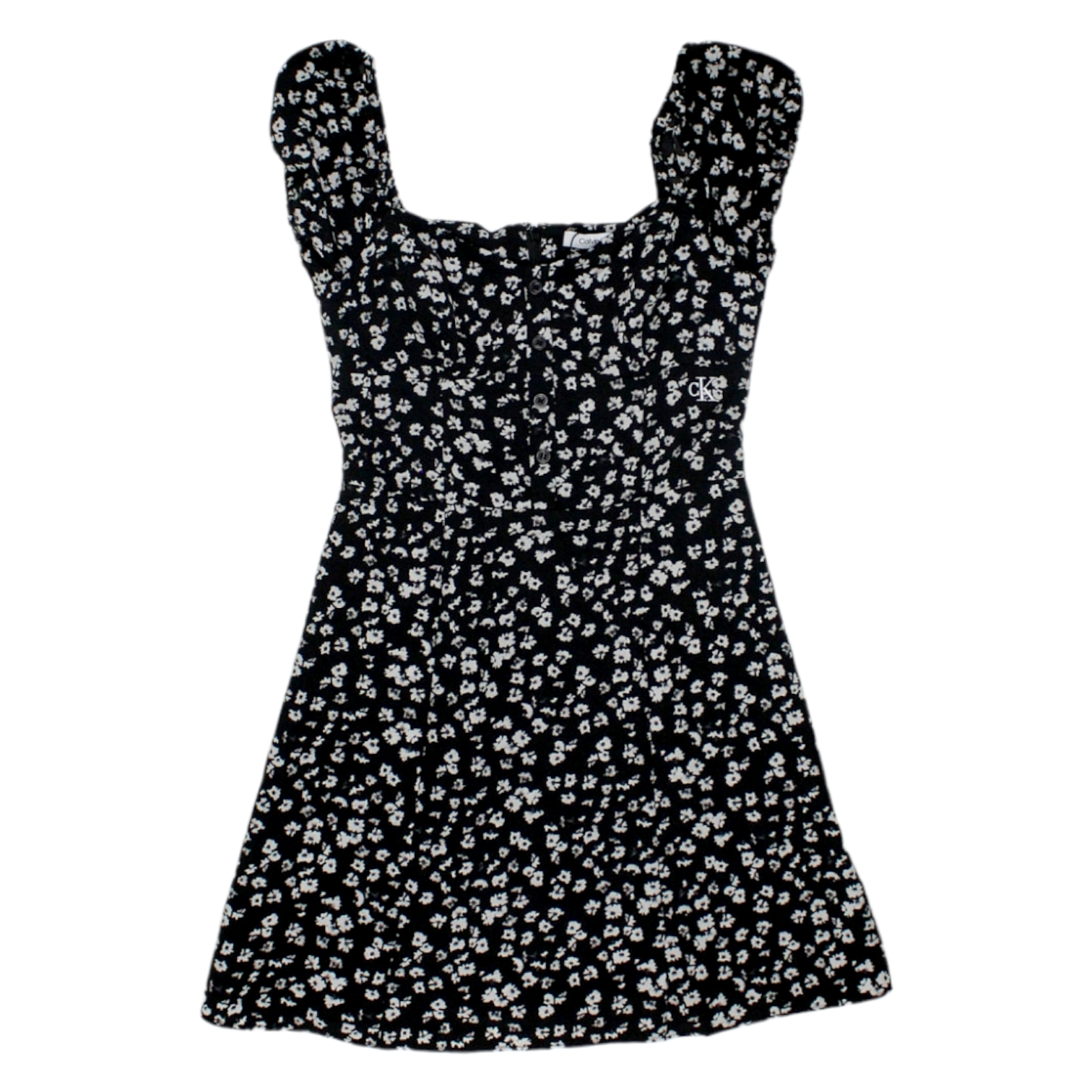Calvin Klein Black Floral Off Shoulder Dress