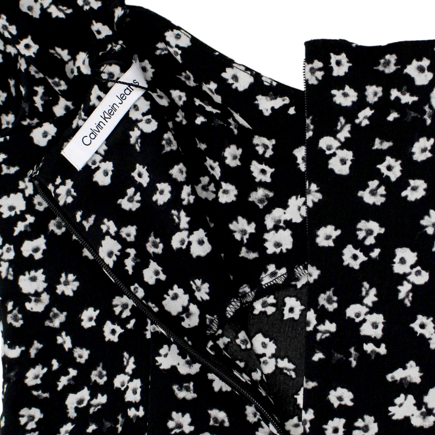 Calvin Klein Black Floral Off Shoulder Dress