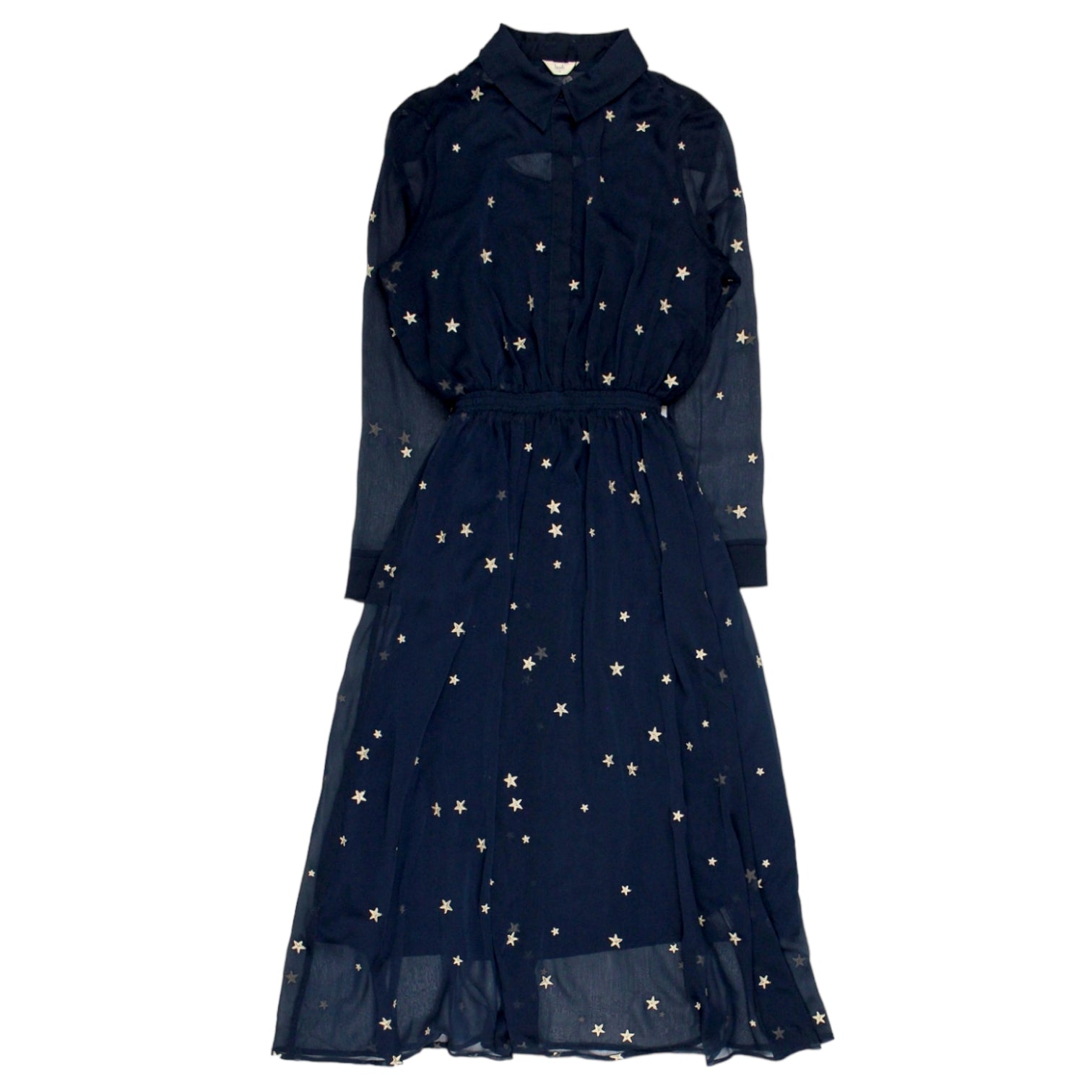navy gold star dress Navy Star Printed Wrap Dress main image 0
