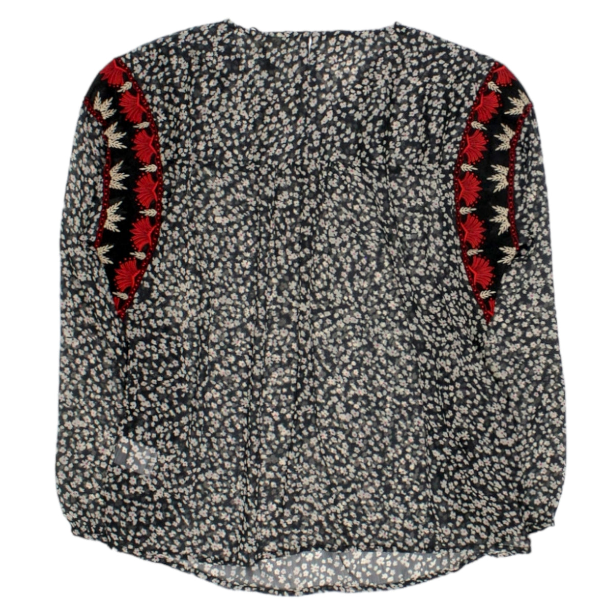 Hush Black Daisy Embroidered Top