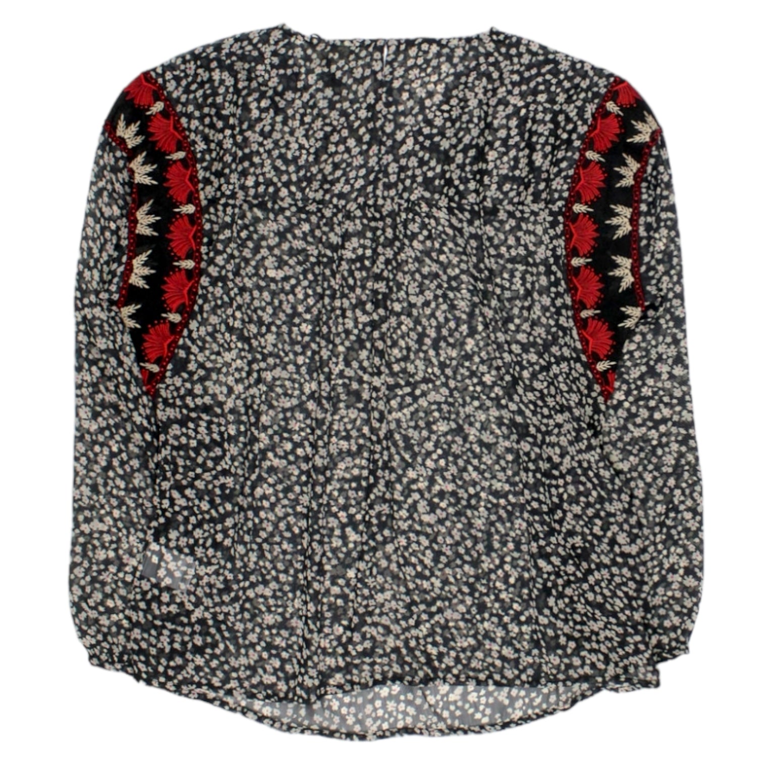 Hush Black Daisy Embroidered Top