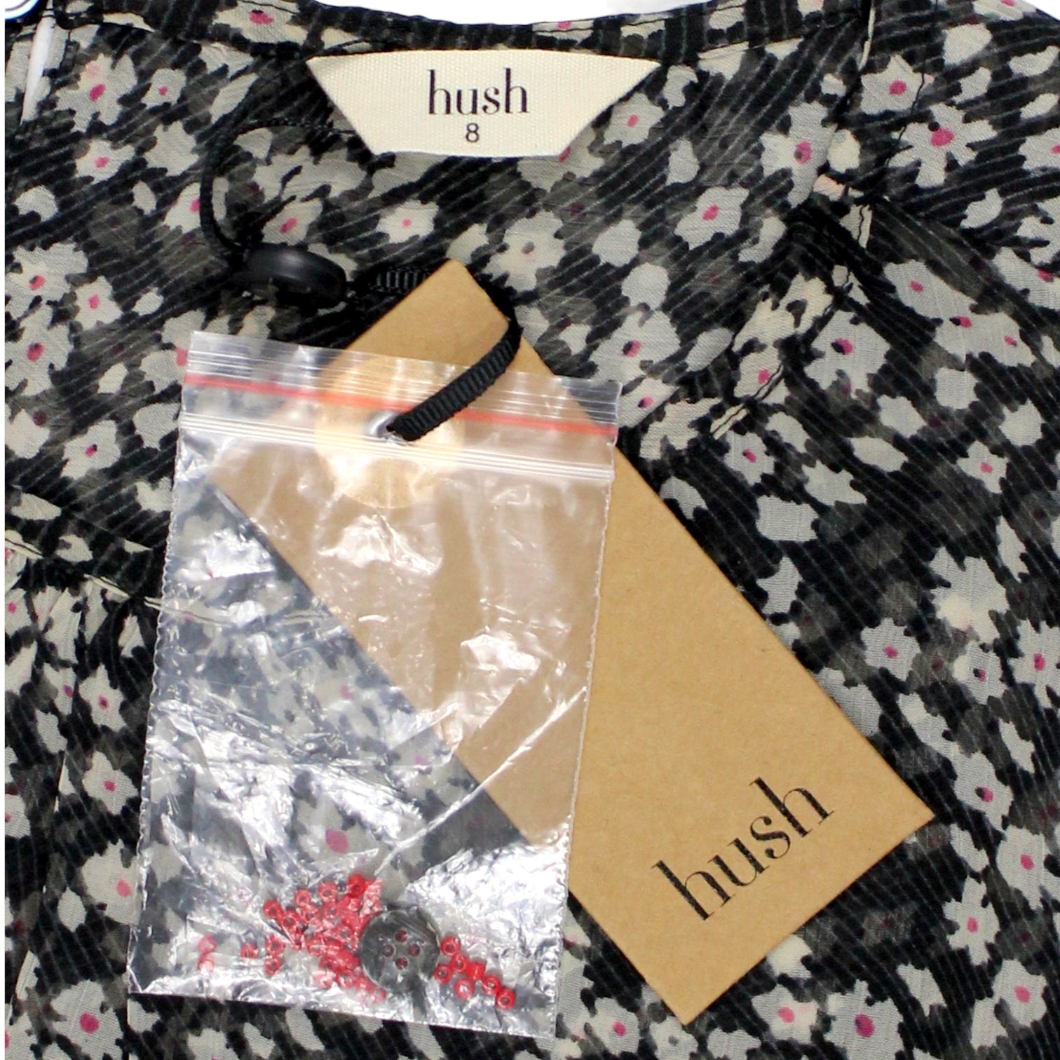 Hush Black Daisy Embroidered Top