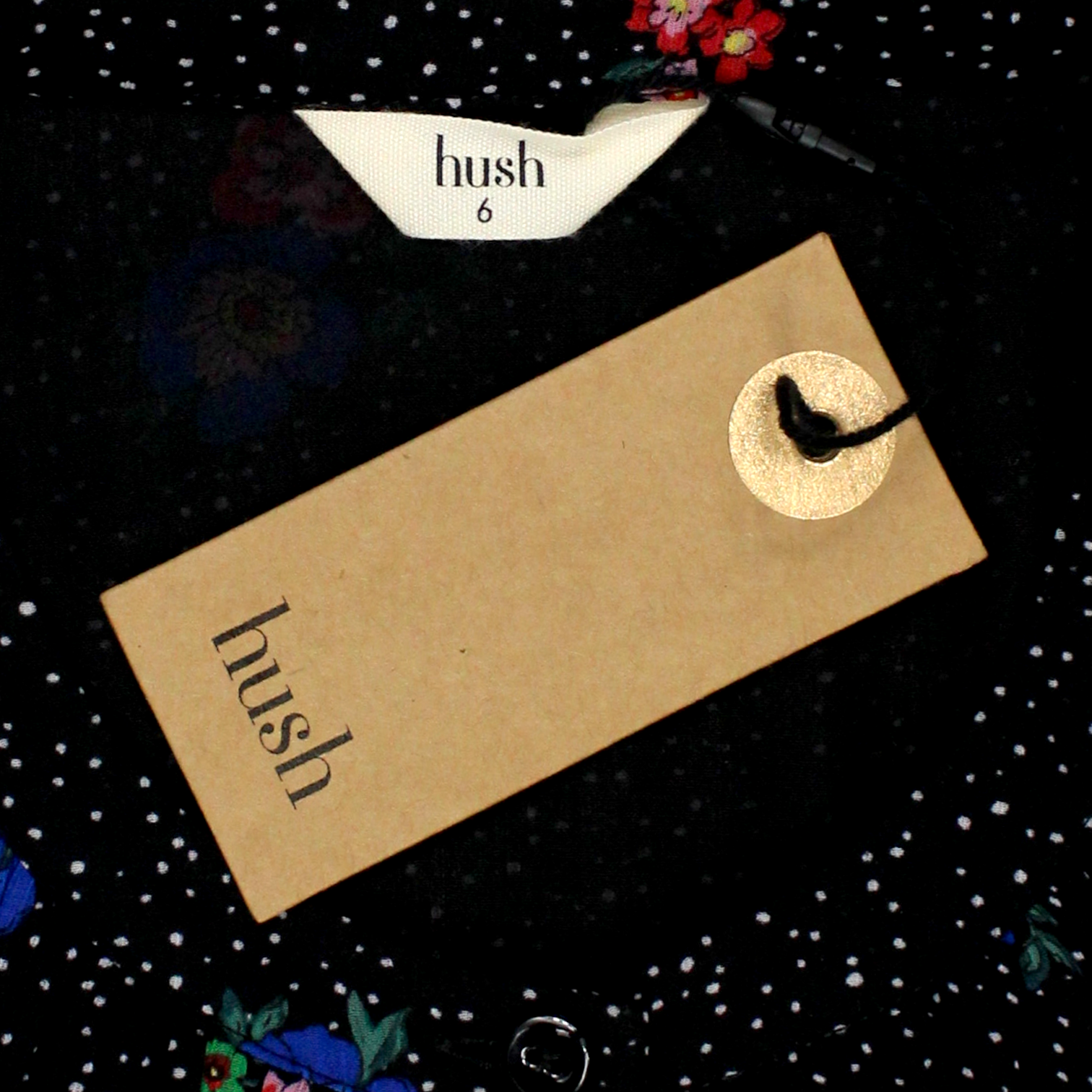 Hush Black Flower Dot Pandora Top