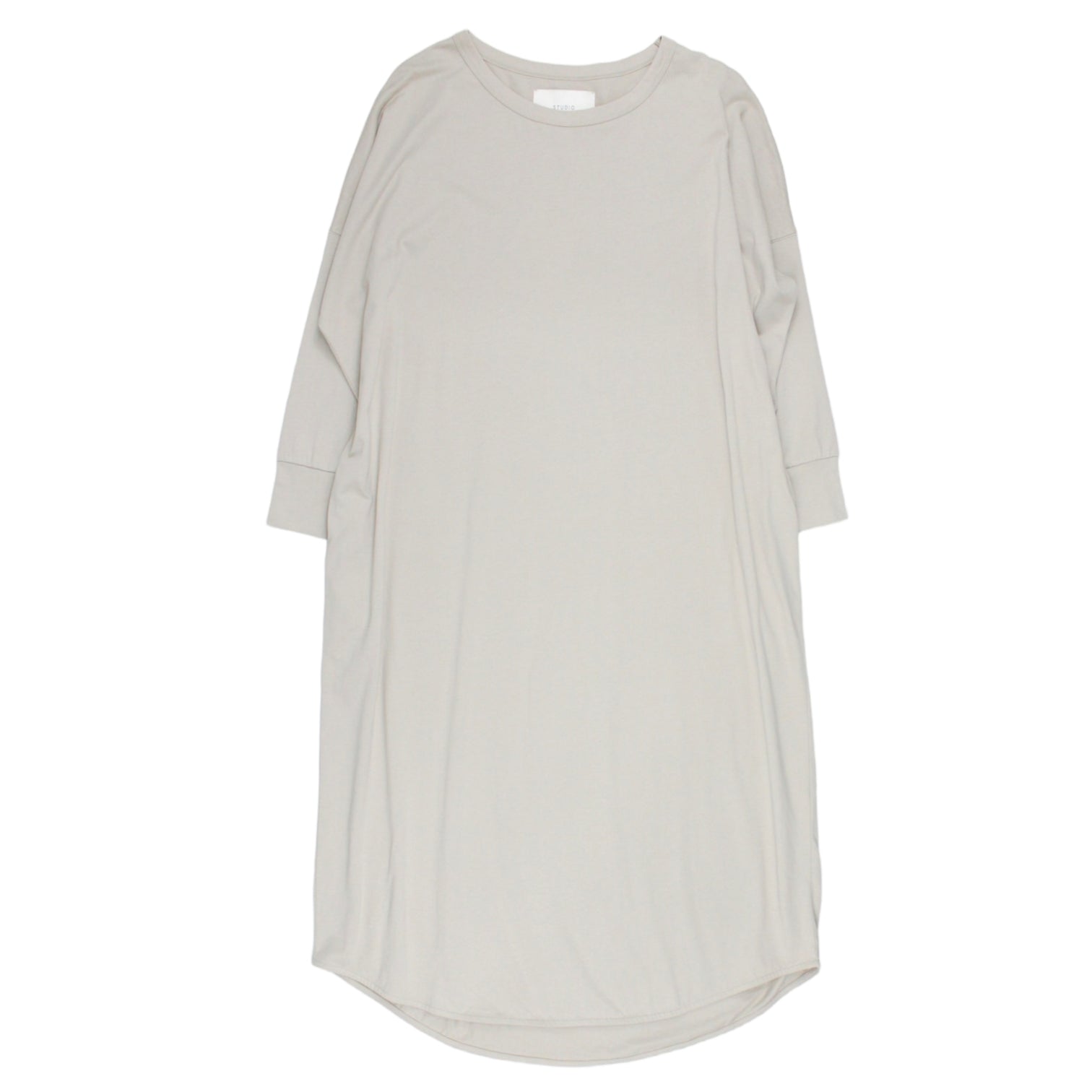Studio Nicholson Bone Curved Hem Jersey Dress