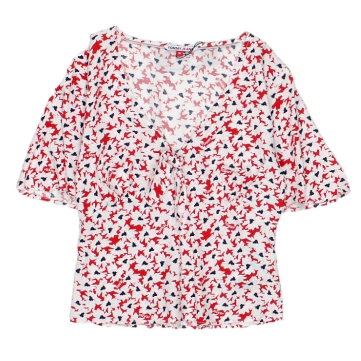 Tommy Jeans Red Print Tie Top