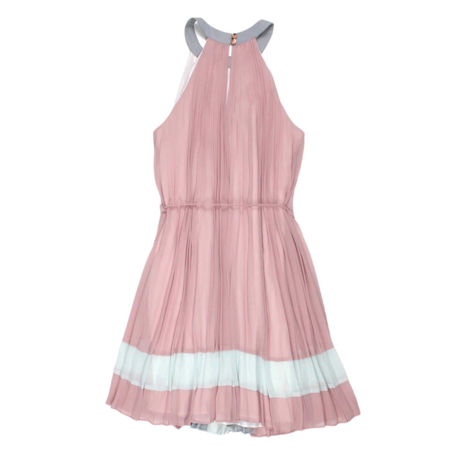 Ted Baker Pink Contrast Panelling Pleated Dress