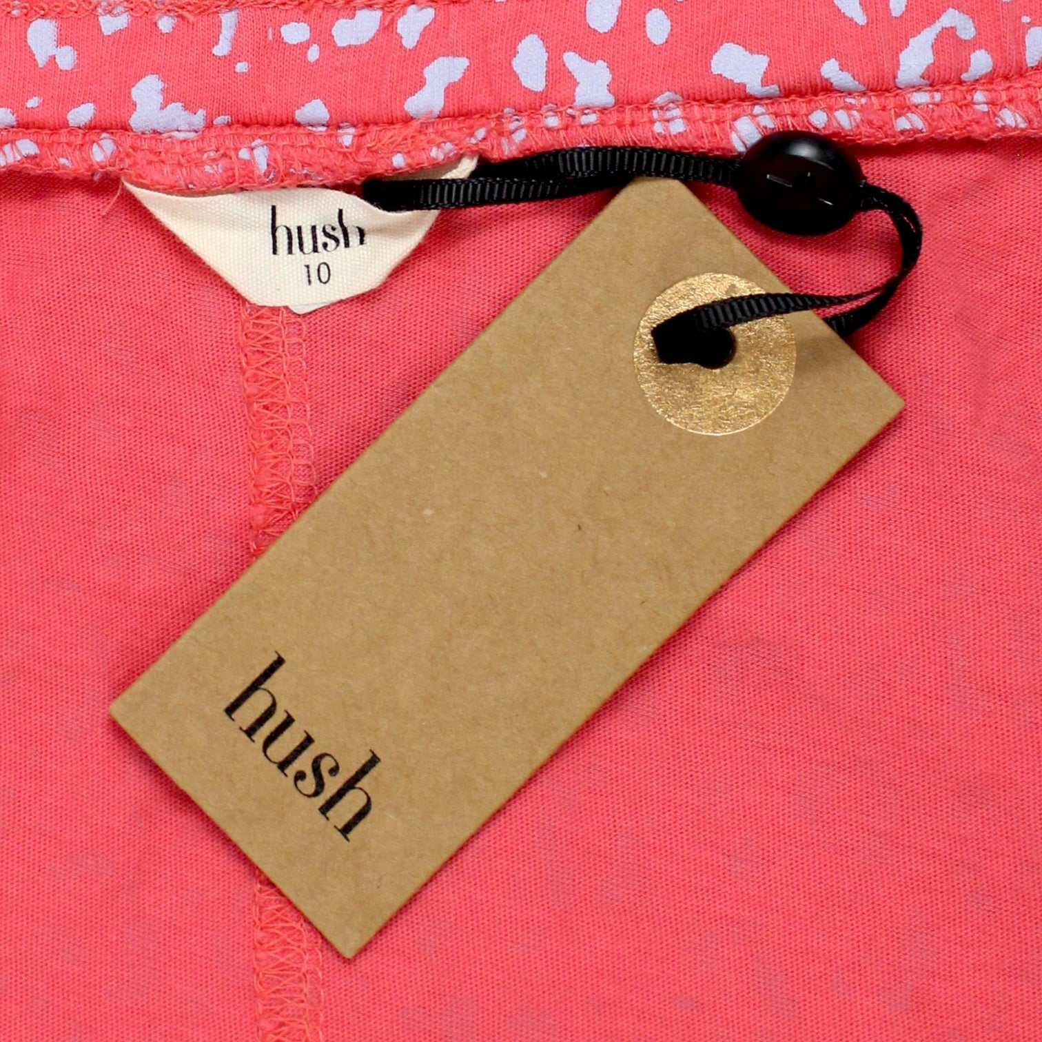 Hush Pink/Blue Jersey Curved Hem Skirt