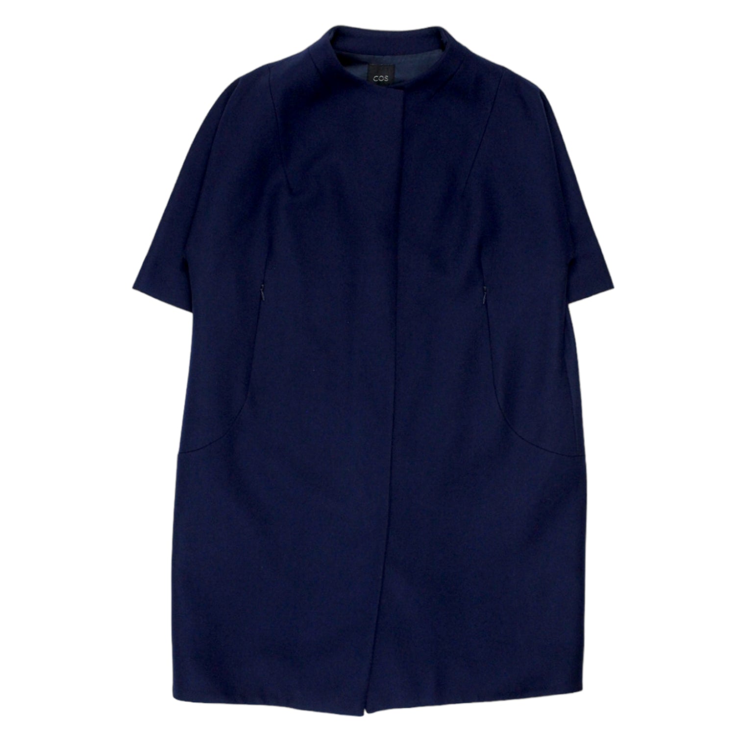 COS Navy Short Sleeved Coat