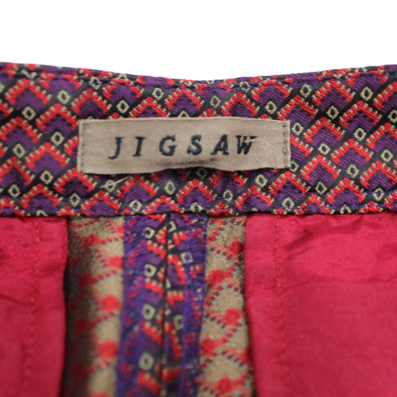 Jigsaw Red Patterned Cigarette Trousers