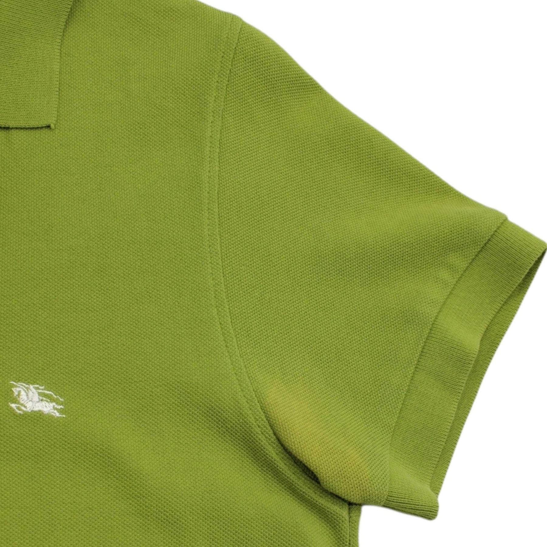 Burberry Lime Green Check Trim Polo Shirt