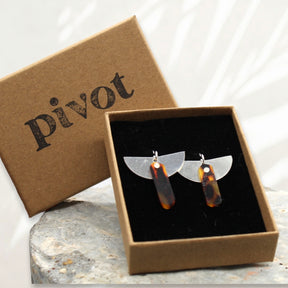 Cornish Silver and Tortoiseshell Earrings By Pivot