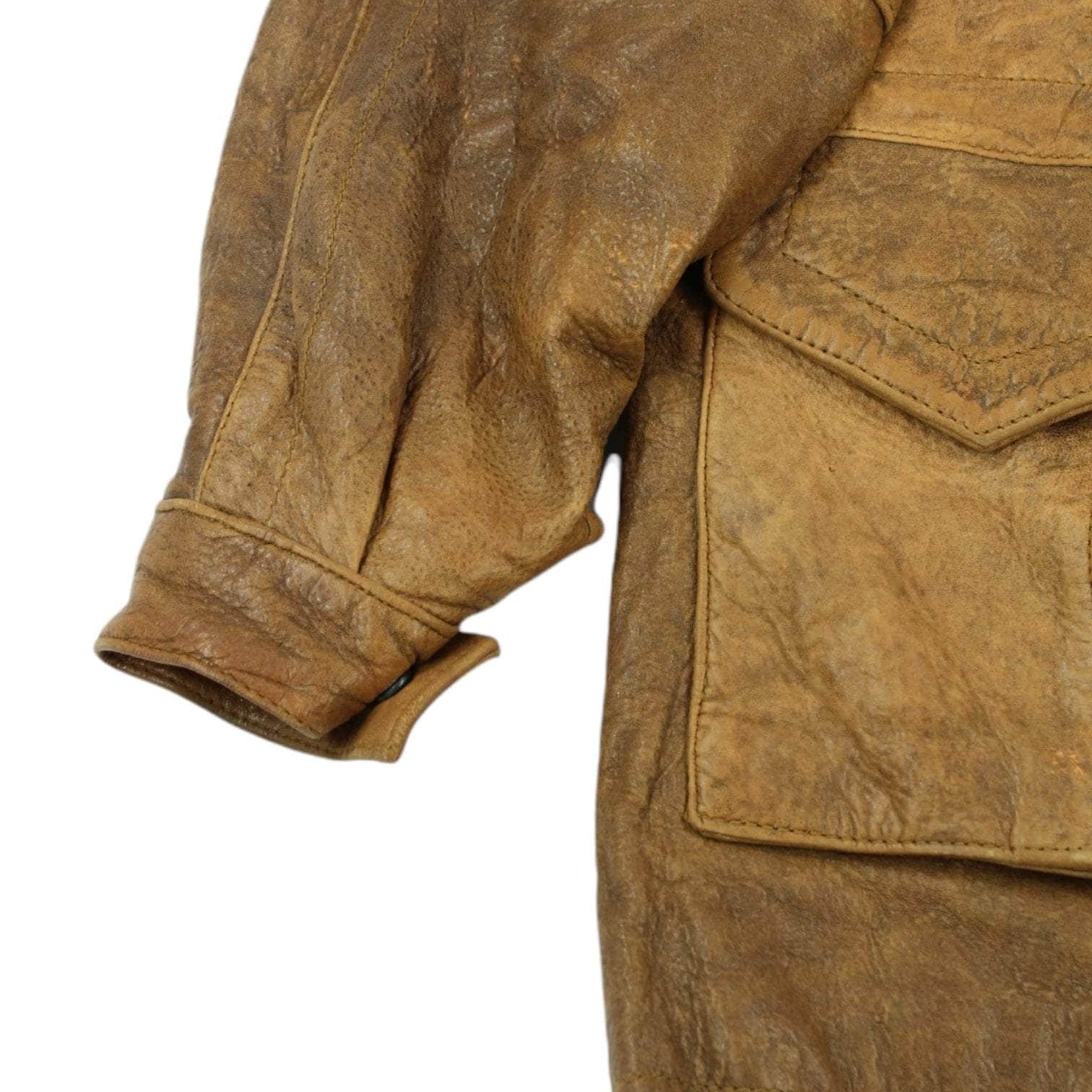 Vintage Tan Leather Overcoat