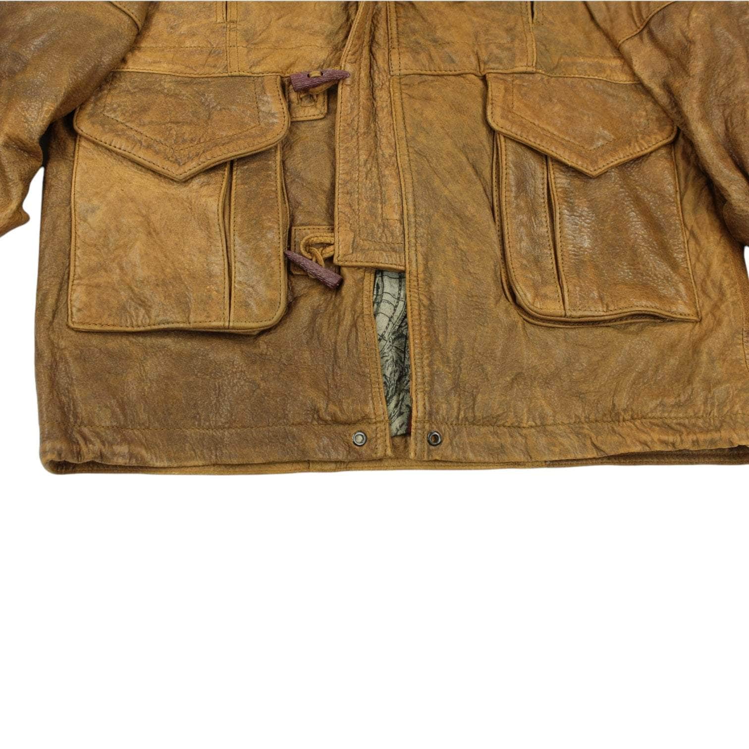 Vintage Tan Leather Overcoat