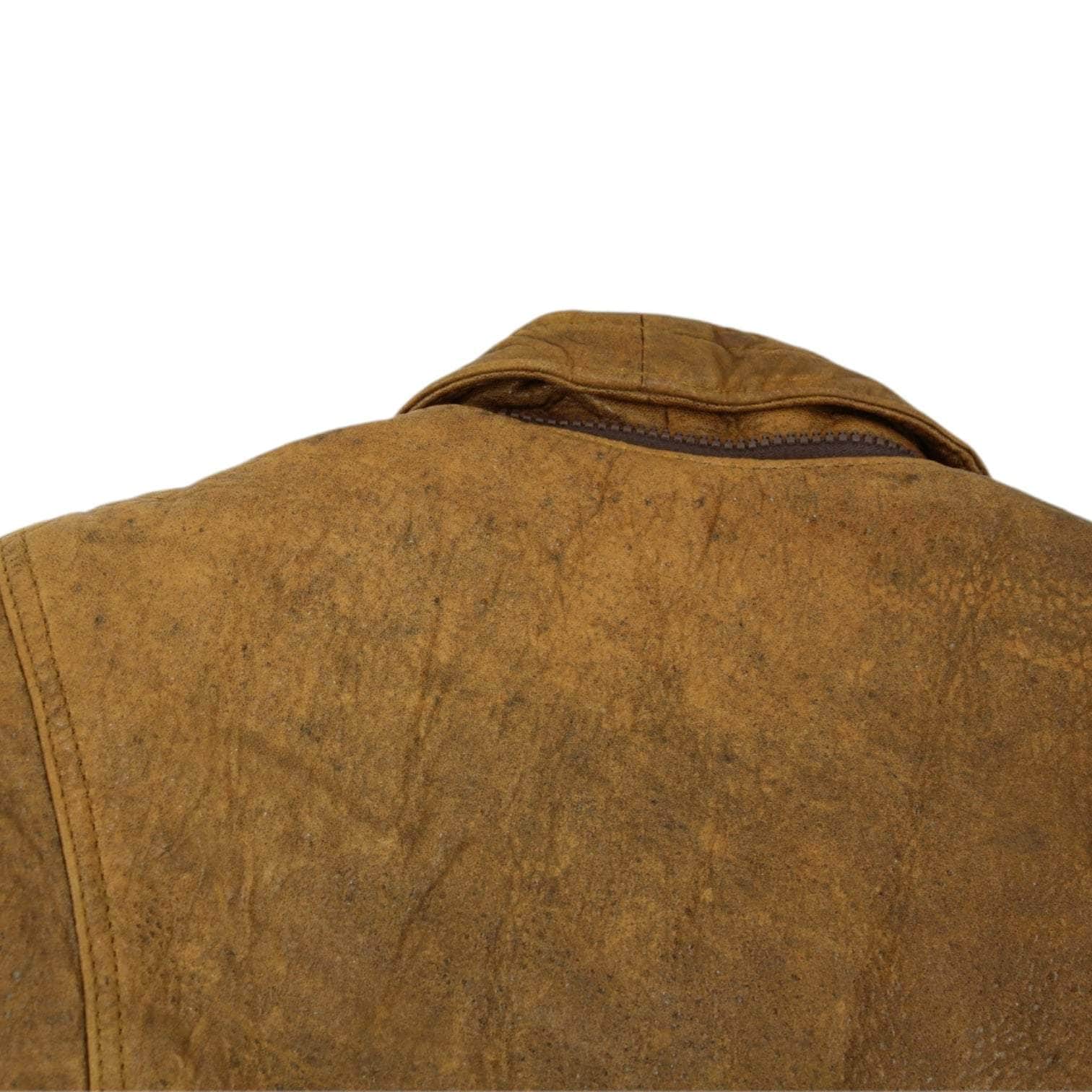 Vintage Tan Leather Overcoat