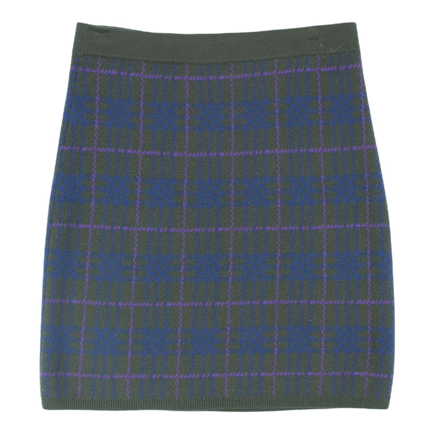 Jigsaw Green Wool Check Mini Skirt