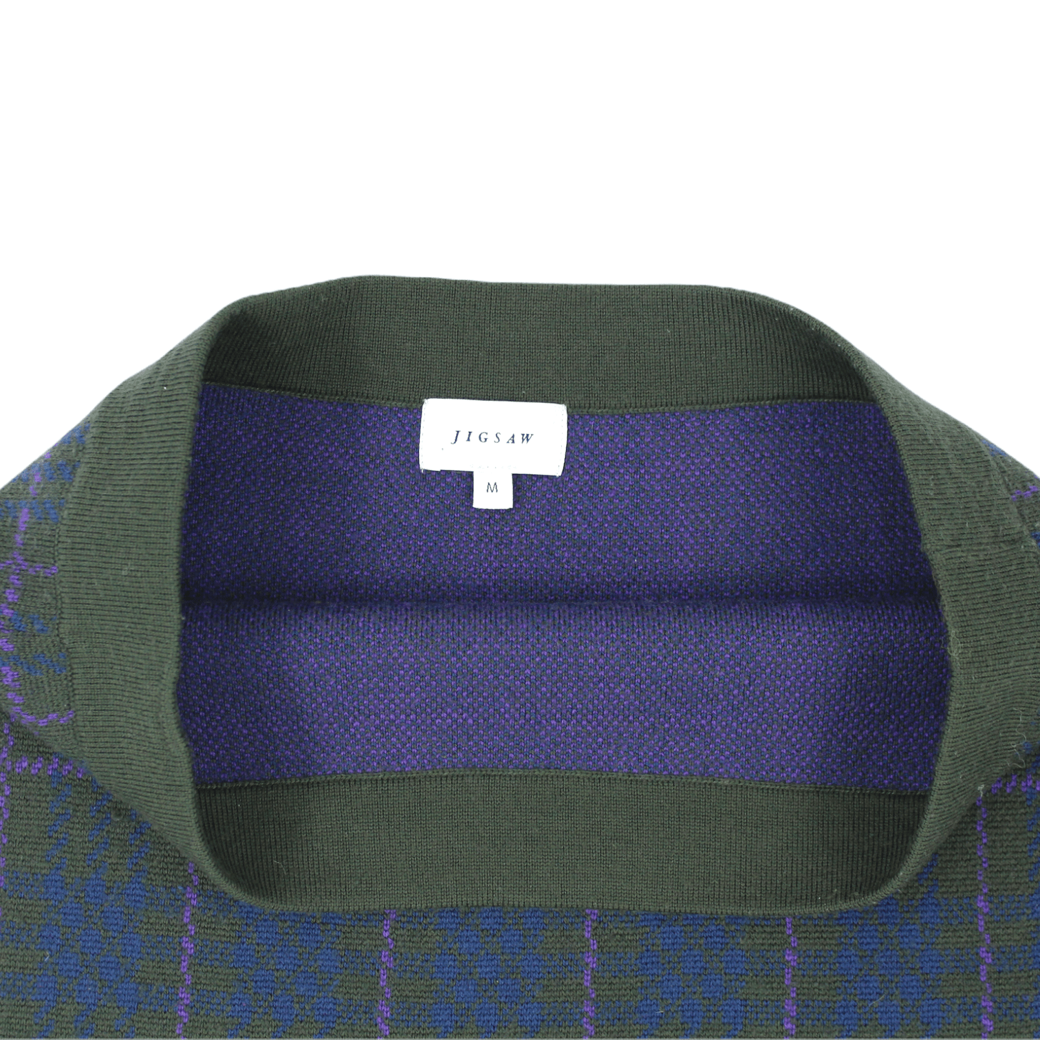 Jigsaw Green Wool Check Mini Skirt