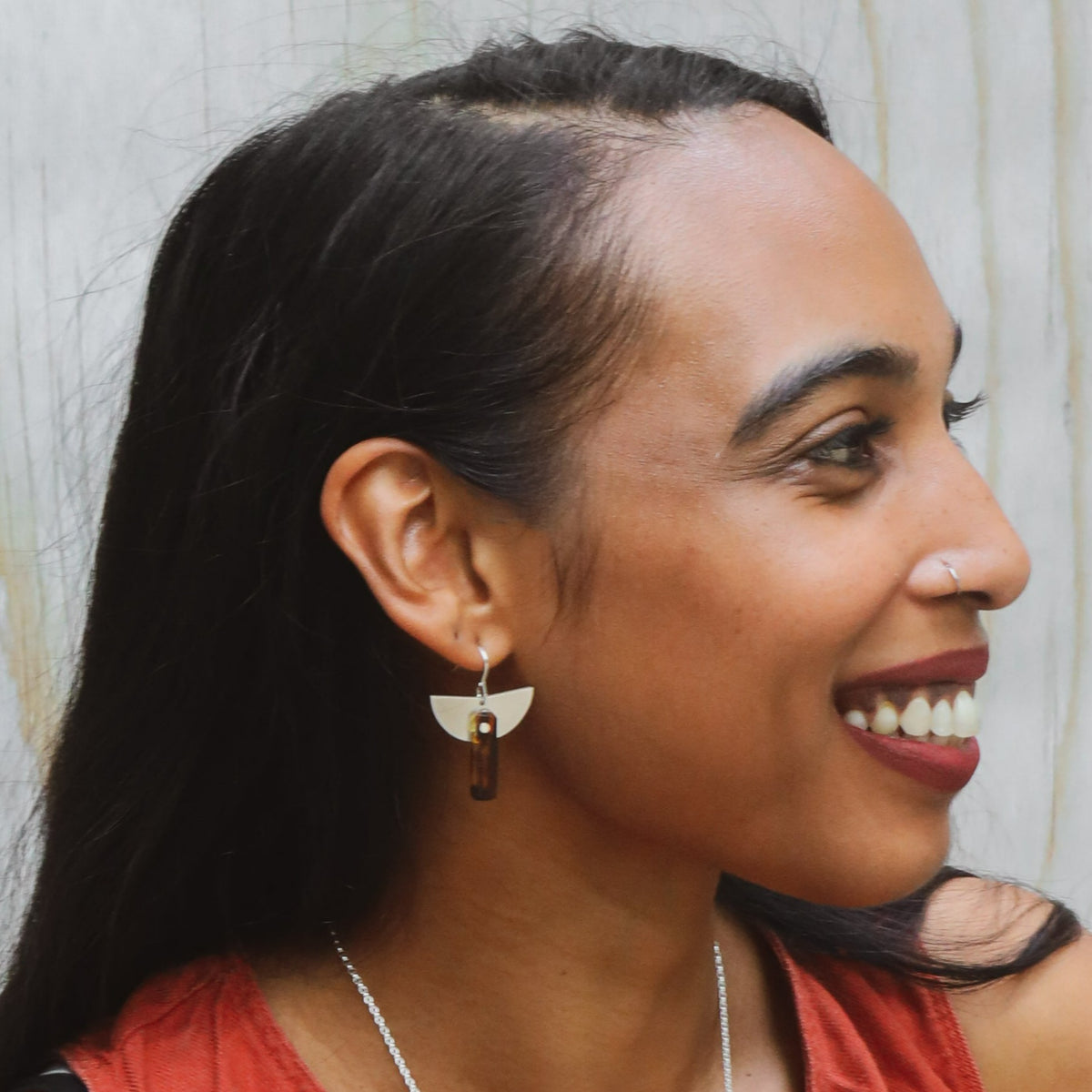 Cornish Silver and Tortoiseshell Earrings By Pivot