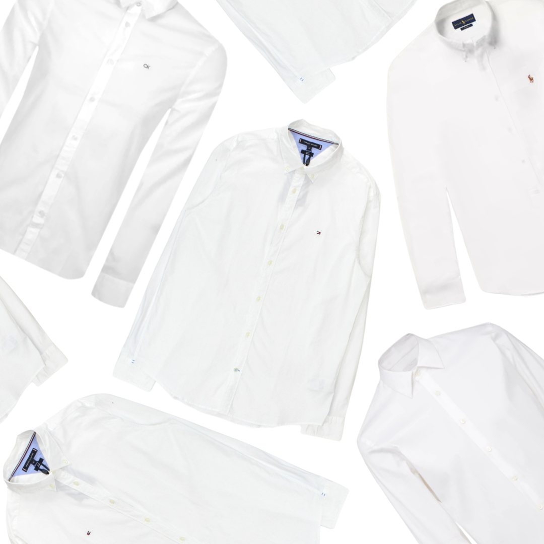 x8 Men's Tommy Hilfiger White Formal Shirts Bundle