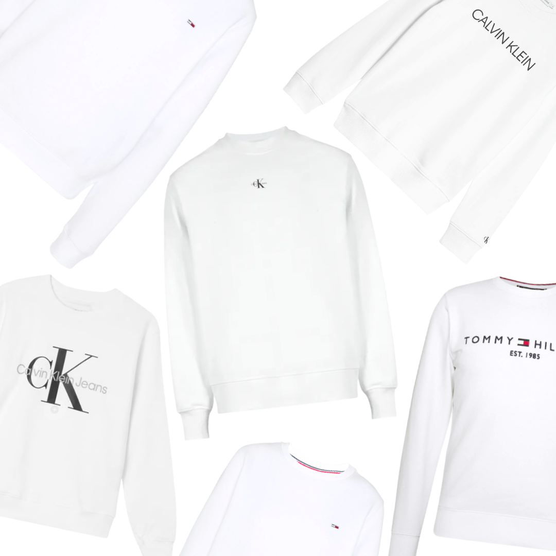 x4 Women's Mixed Tommy Hilfiger & Calvin Klein White Sweatshirts Bundle