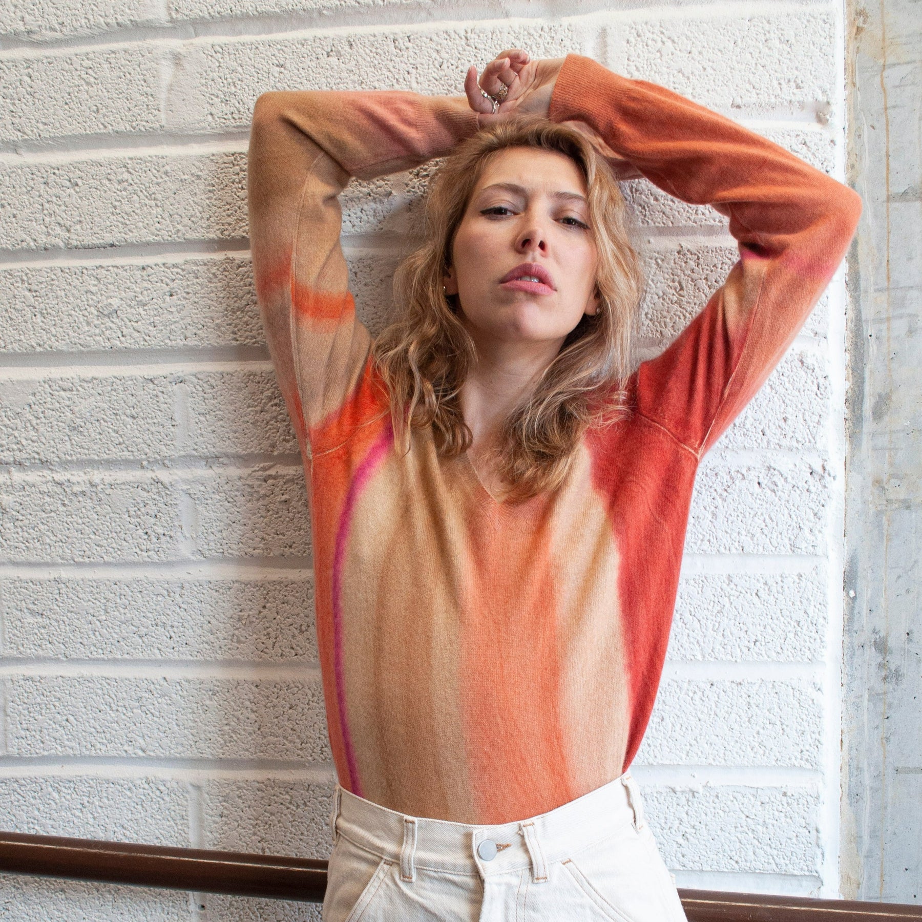 Again & Again X Crisis Orange Cashmere Jumper