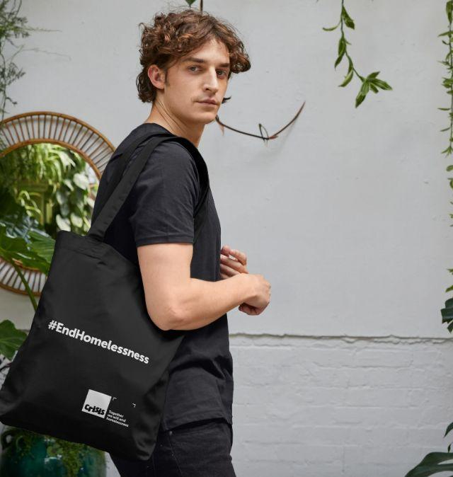 #EndHomelessness Black Tote Bag