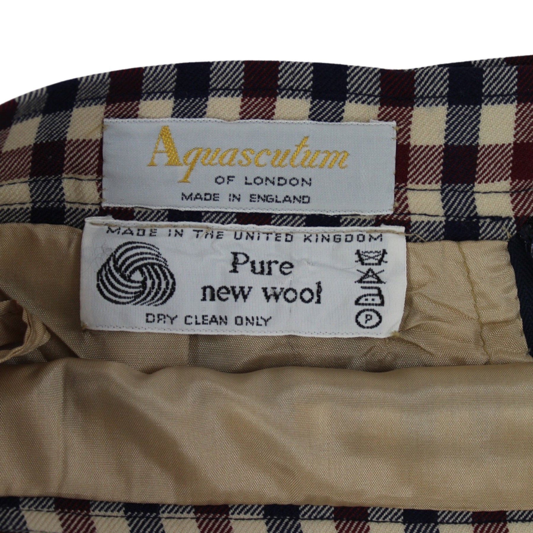 Aquascutum High Waist Checked Skirt