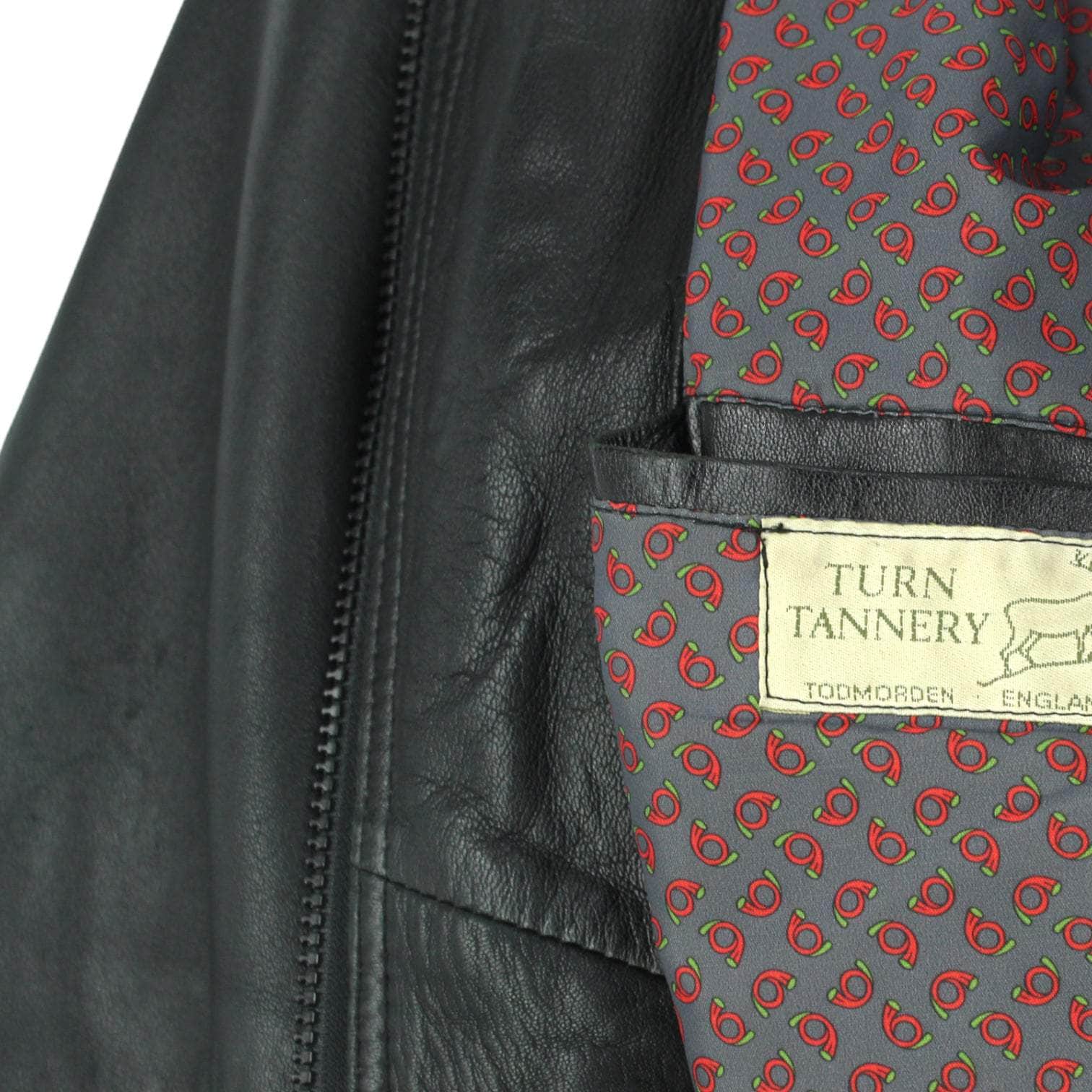 Vintage Turn Tannery Black Leather Jacket