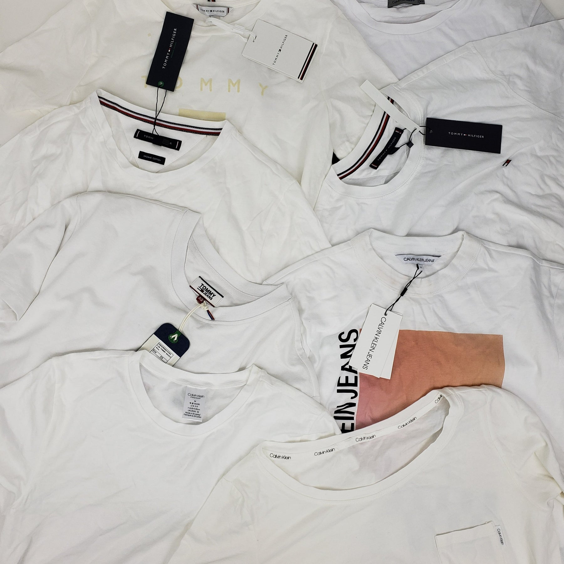 x8 Women's Mixed Tommy Hilfiger & Calvin Klein White T-shirt Bundle