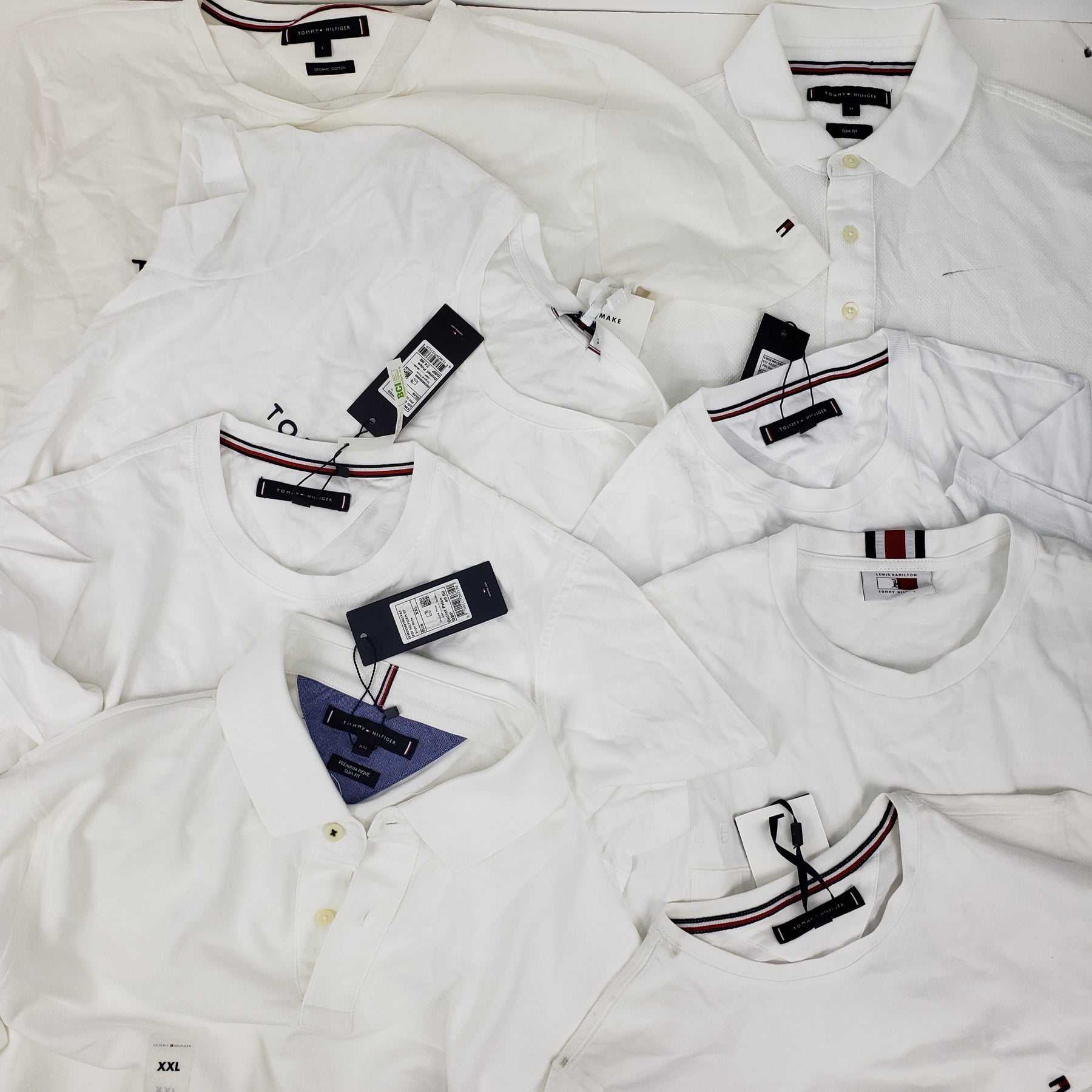 x8 Men's Mixed Tommy Hilfiger White T-shirt & Polo Shirt Bundle