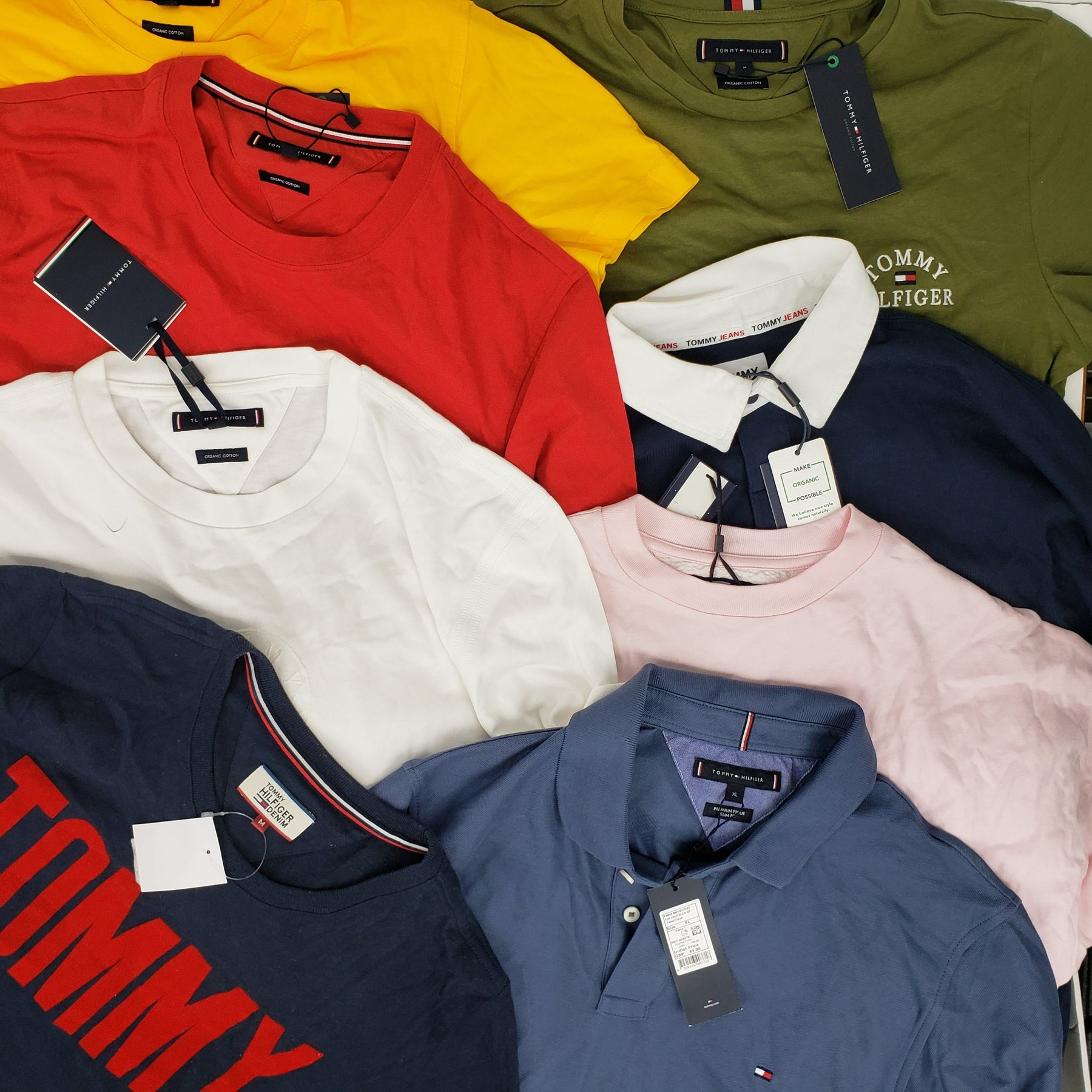 x8 Men's Mixed Tommy Hilfiger Colourful T-shirt & Polo Shirt Bundle