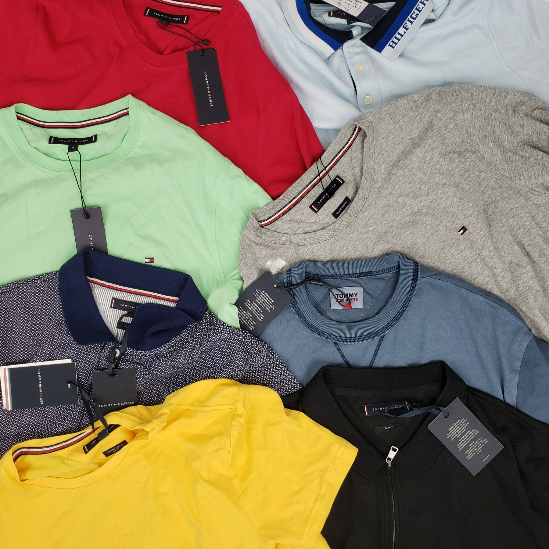 x8 Men's Mixed Tommy Hilfiger Colourful T-shirt & Polo Shirt Bundle