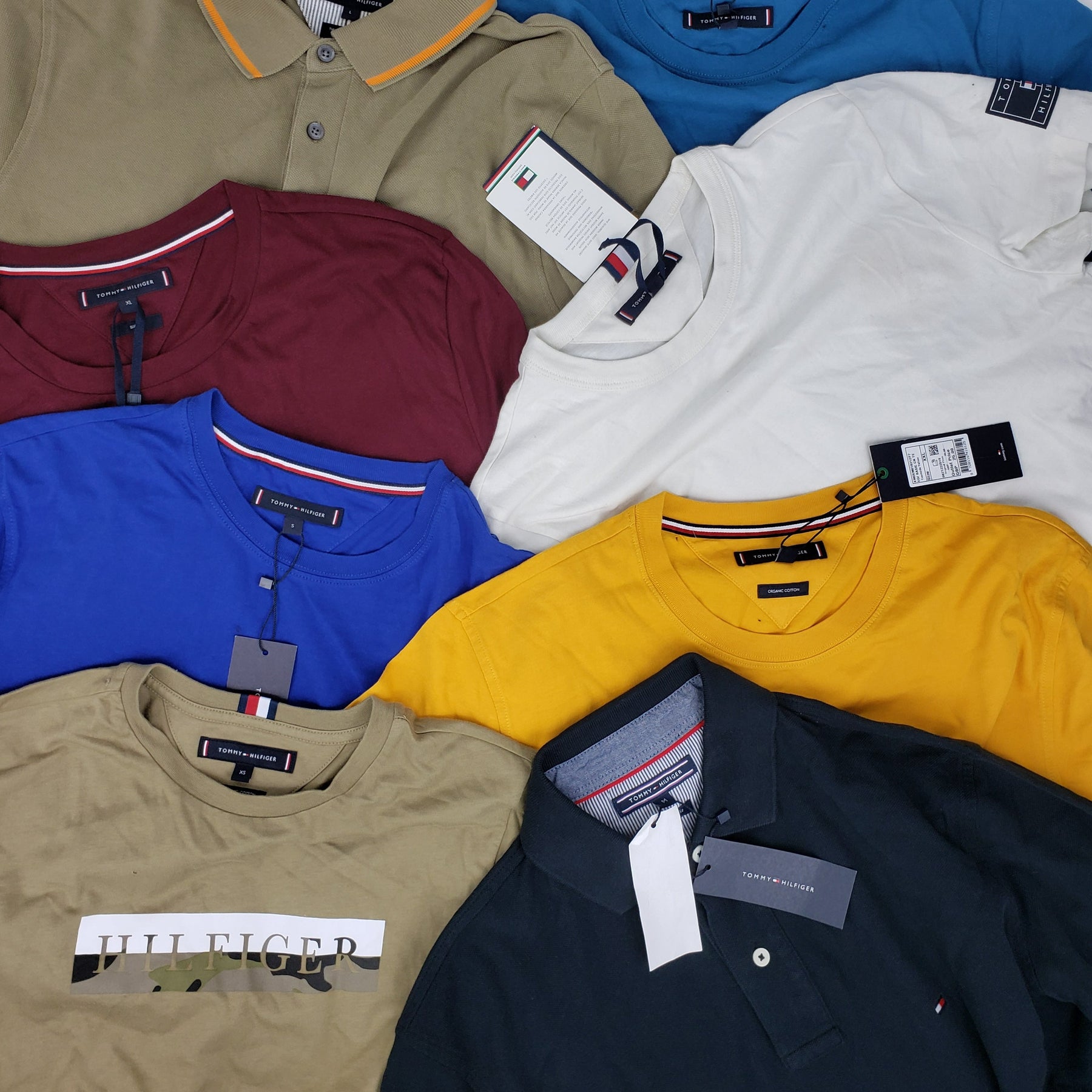 x8 Men's Mixed Tommy Hilfiger Colourful T-shirt & Polo Shirt Bundle