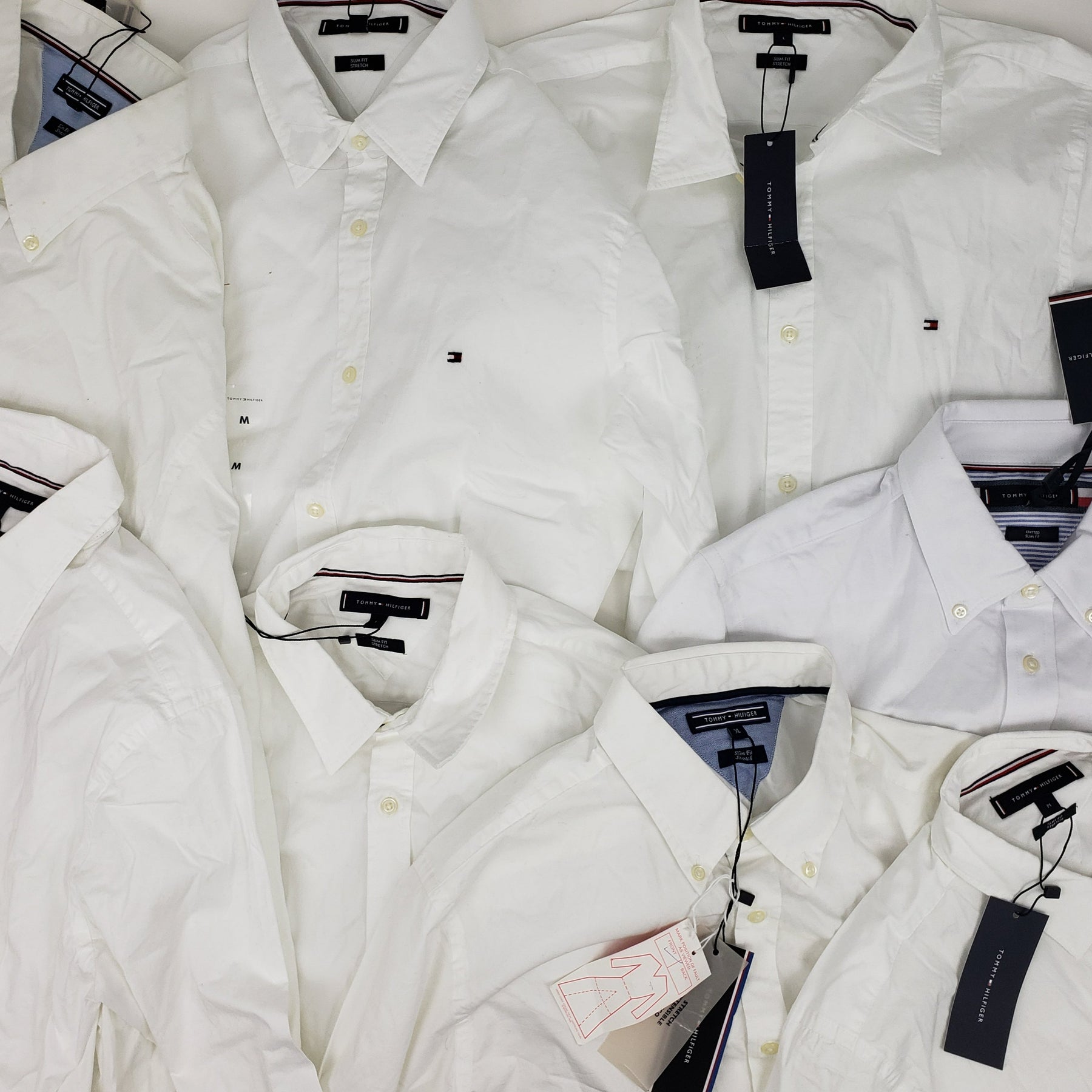 x8 Men's Tommy Hilfiger White Formal Shirts Bundle