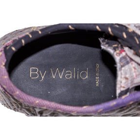 By Walid Grey Shirting Re-Patch Connie Lace Up Trainers