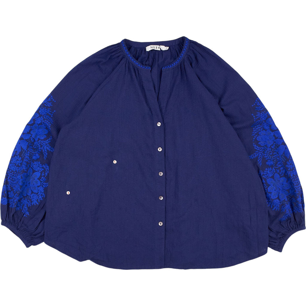 NRBY Blue Embroidered Blouse