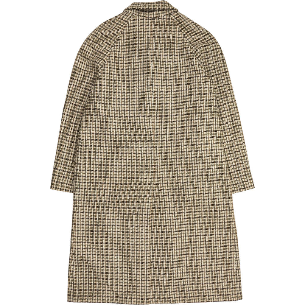 Lardini Brown Houndstooth Wool Cashmere Coat