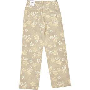 Pull & Bear Beige Floral Straight Jeans