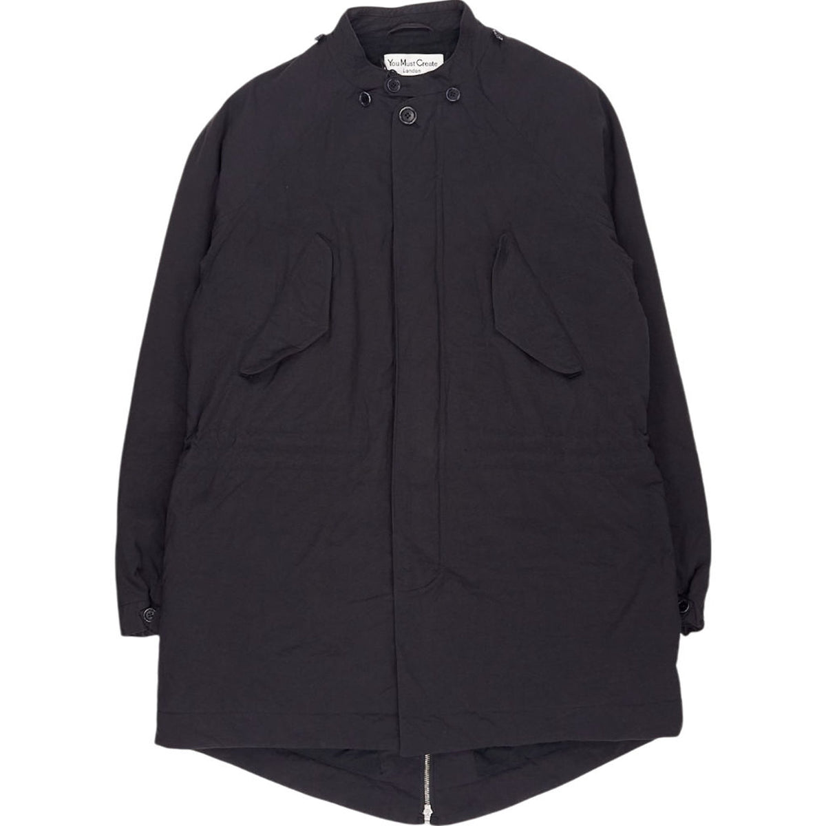 YMC Black POIAD Parka Coat L