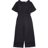 Wyse Black Lace Trim Jumpsuit