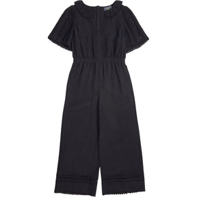 Wyse Black Lace Trim Jumpsuit