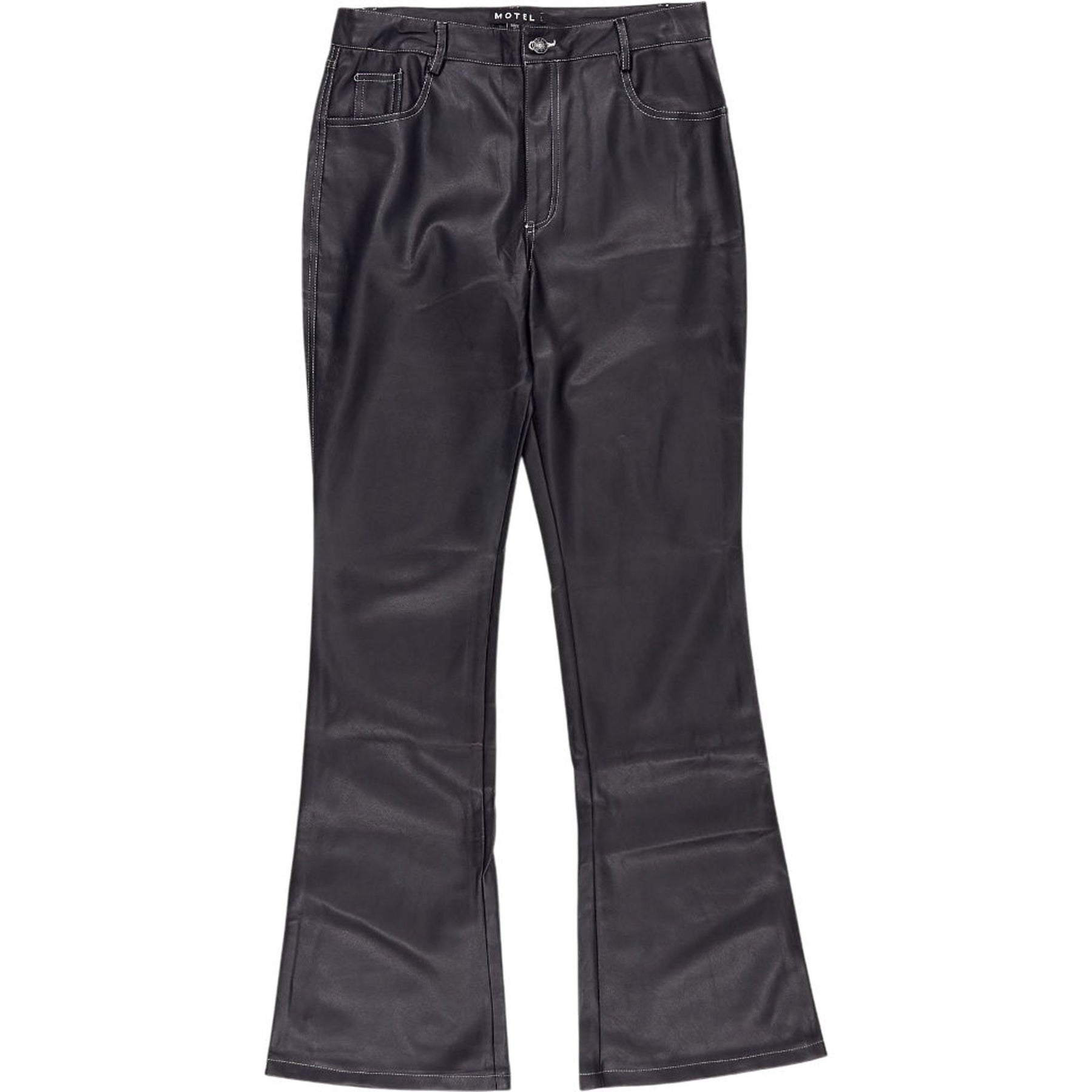 Motel Black PU Zorea Trousers