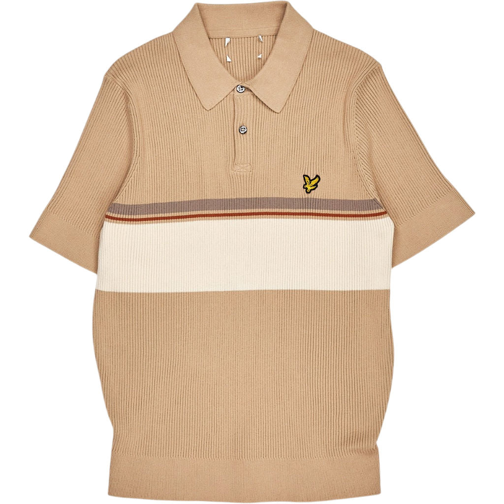 Lyle & Scott Beige Knit Polo Shirt