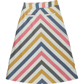 Multicoloured Striped Midi Skirt