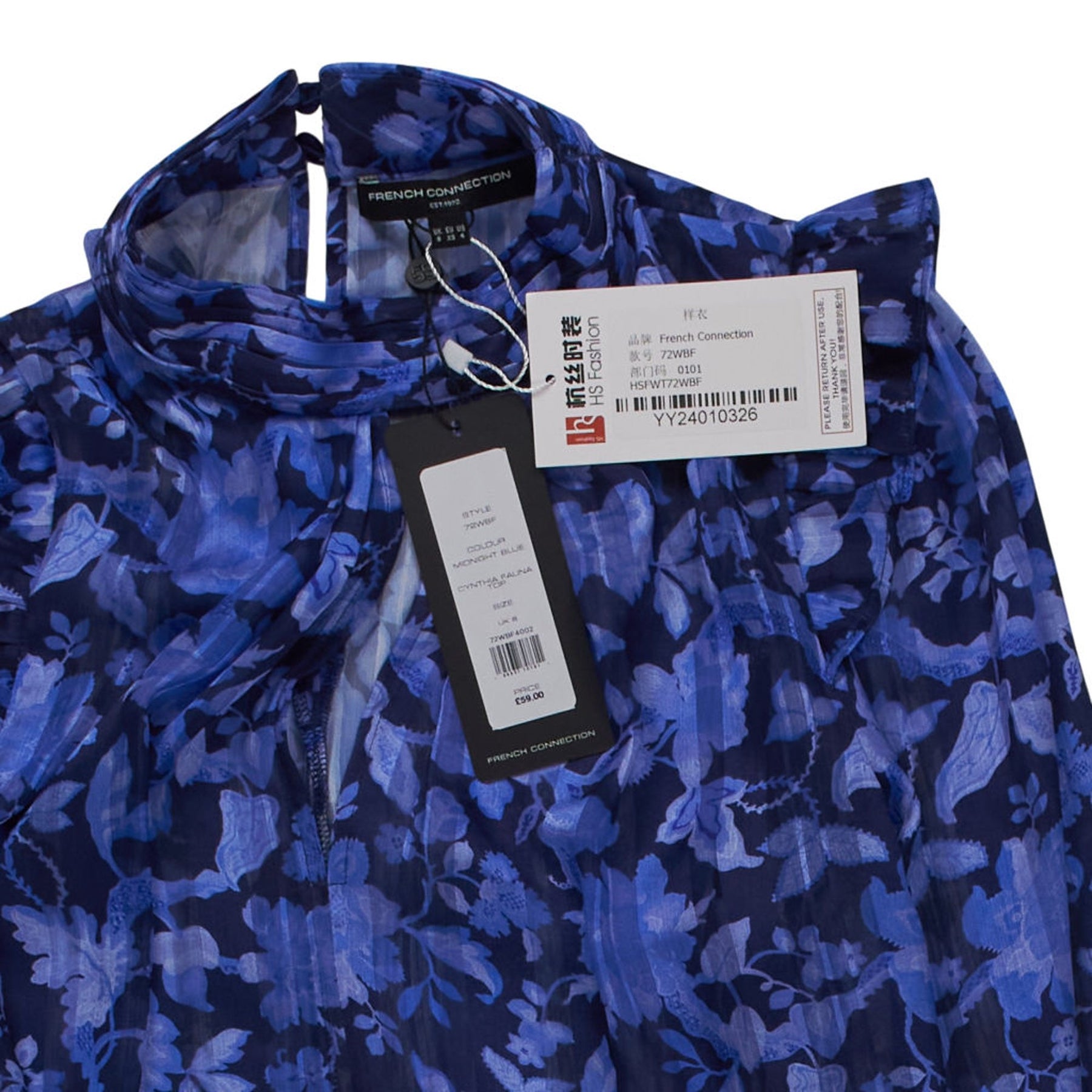 French Connection Blue Floral Blouse