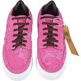 By Walid Hot Pink Lace Up Trainers