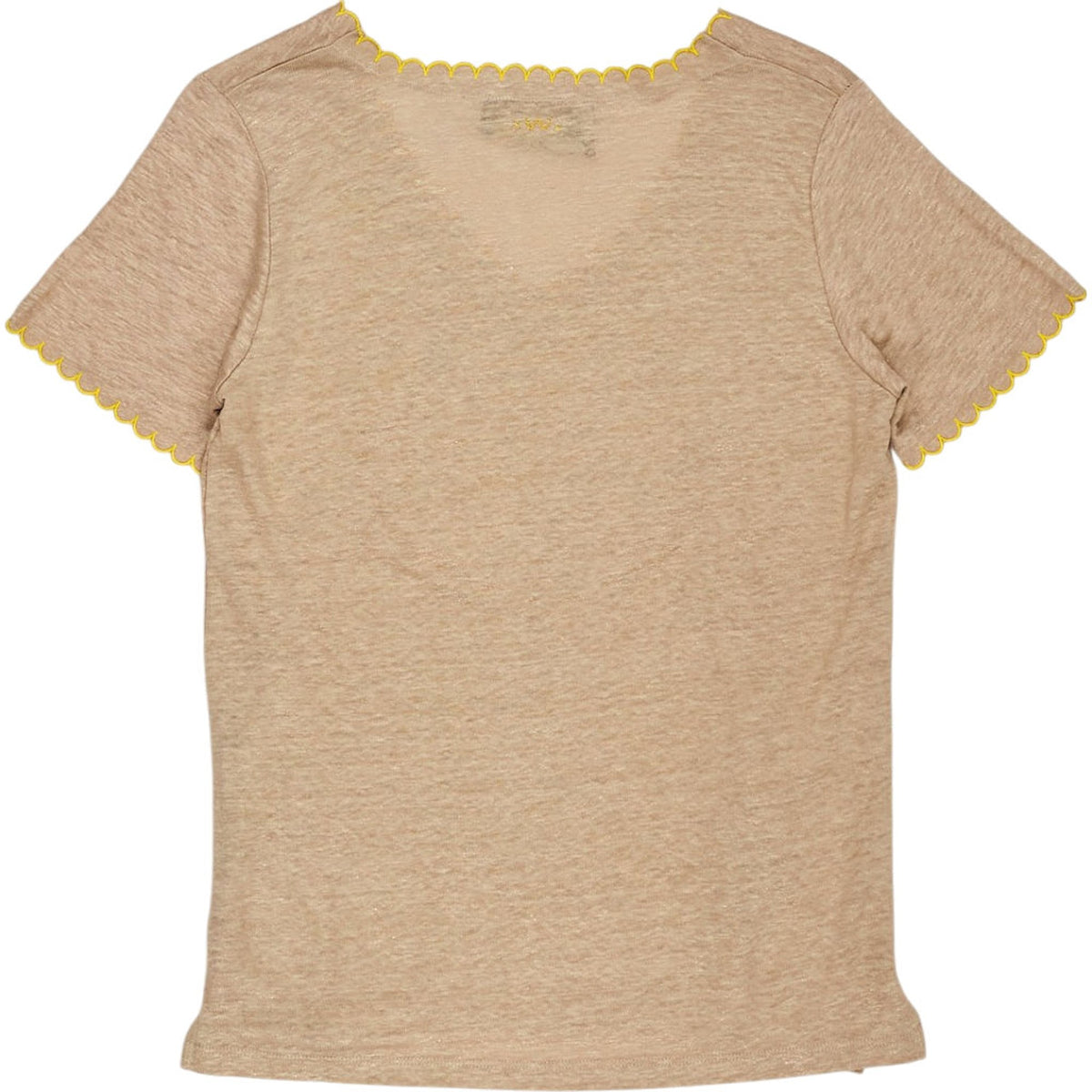 Wyse Beige Scallop Trim T-Shirt UK 8