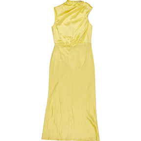 OMNES Yellow Satin Midi Dress