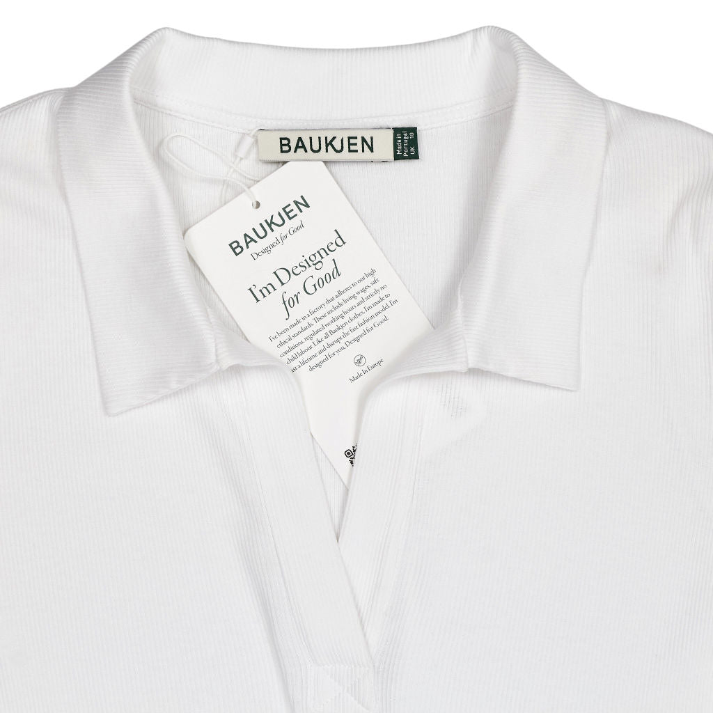 Baukjen White Fern Organic Cotton Collar Top