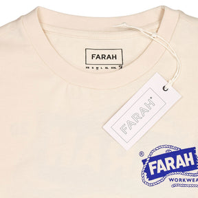 Farah Ecru Worden Graphic Long Sleeve Tee