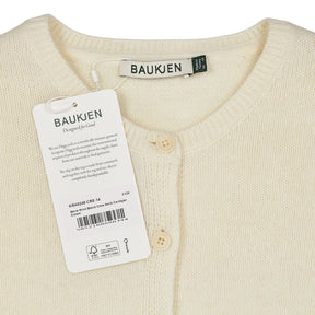 Baukjen Cream Wool Blend Crew Neck Cardigan